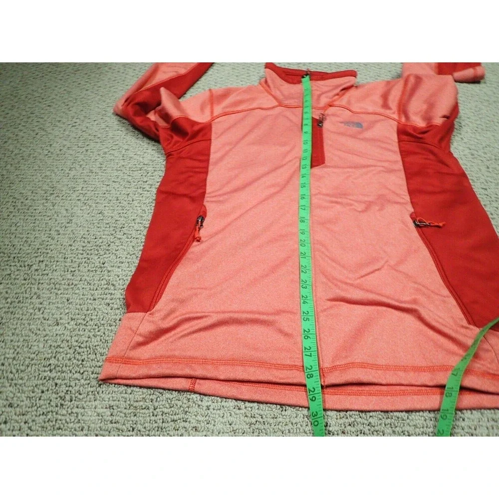 The North Face Full Zip Fleece Jacket Mens Large Orange Red Excellent Hiking